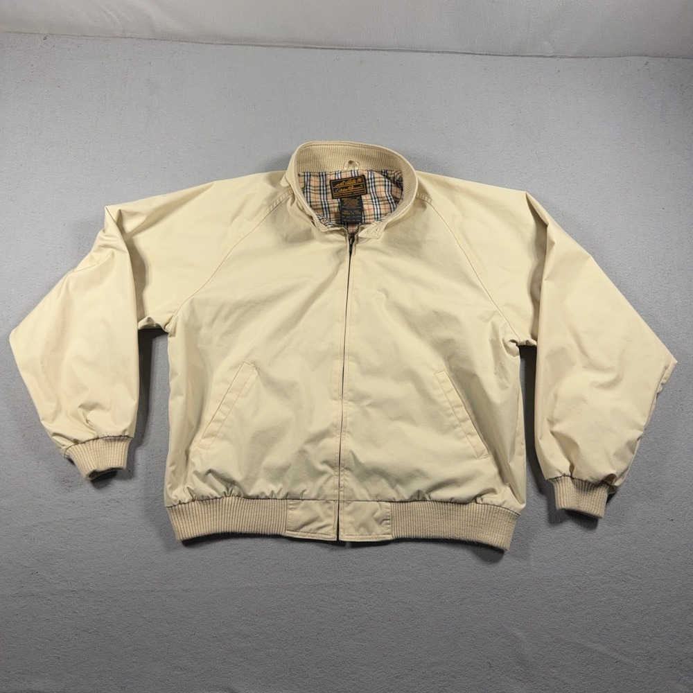 Vintage Eddie Bauer Harrington Jacket Men XL Relaxed Tan Beige‎ Windbreaker